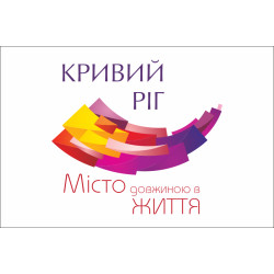 Прапор з логотипом міста Кривий Ріг. Варіант-03 Прапор з логотипом міста Кривий Ріг. Варіант-03