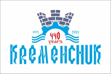 Прапор з логотипом міста Кременчука. Варіант-03