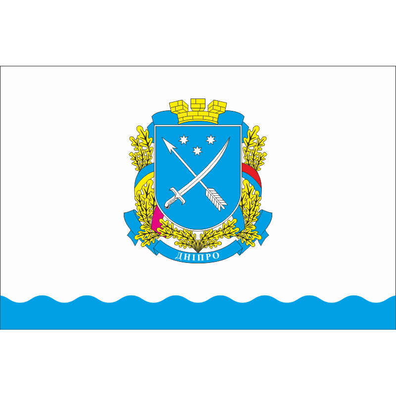 Флаг города Днепр, Украина. Вариант-02 Флаг города Днепр, Украина. Вариант-02