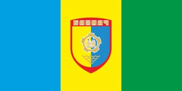 Прапор міста Бахмача, Україна. Варіант-02