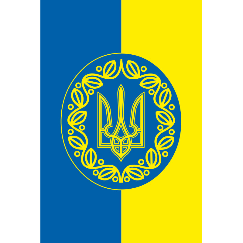 Прапор України з гербом (вертикальний). Варіант-04/01 Прапор України з гербом (вертикальний). Варіант-04/01