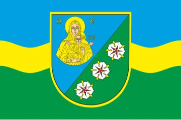 Прапор СМТ Веселинове, Україна. Варіант-02