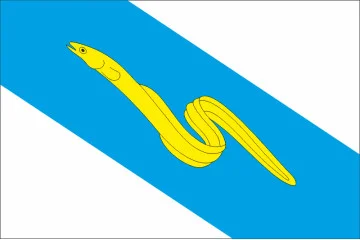 Прапор СМТ Угроїди, Україна. Варіант-02