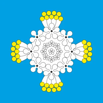 Прапор СМТ Калинівка (Броварський район), Україна. Варіант-01