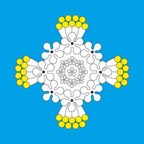Прапор СМТ Калинівка (Броварський район), Україна. Варіант-01