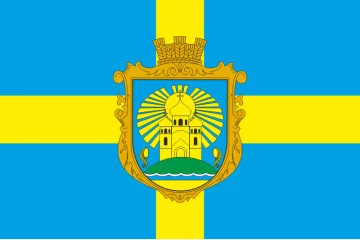 Флаг села Софиевская Борщаговка Бучанского района Киевской области Украины