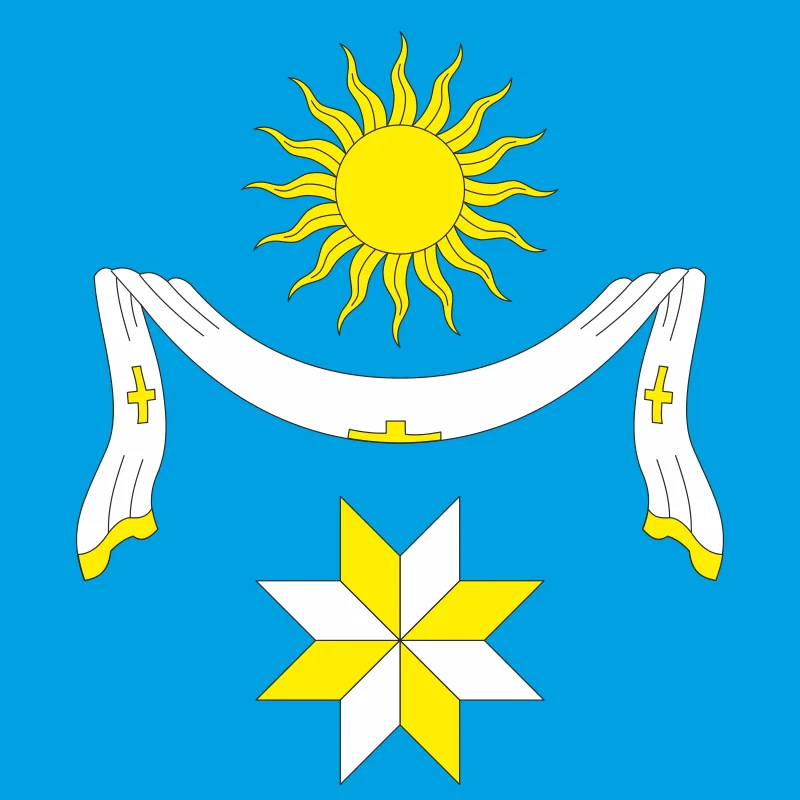 Флаг села Покровка Хмельницкого района Хмельницкой области Украины Флаг села Покровка Хмельницкого района Хмельницкой области Украины