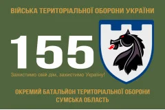 Флаг 155 ОБТрО (отдельный батальон Территориальной обороны) ВСУ. Вариант-01