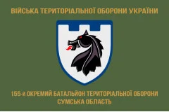 Флаг 155 ОБТрО (отдельный батальон Территориальной обороны) ВСУ. Вариант-04