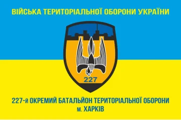 Прапор 227 ОБТрО (окремий батальйон Територіальної оборони) ЗСУ. Варіант-02