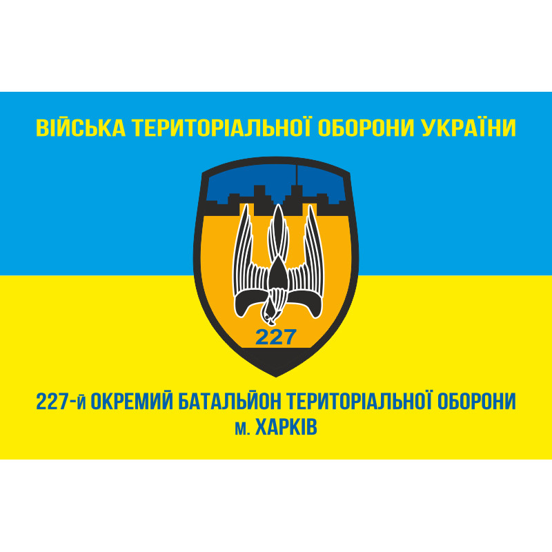 Флаг 227 ОБТрО (отдельный батальон Территориальной обороны) ВСУ. Вариант-02 Флаг 227 ОБТрО (отдельный батальон Территориальной обороны) ВСУ. Вариант-02