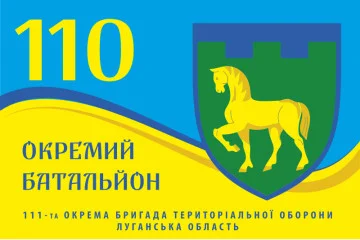 Флаг 110 ОБТрО (отдельный батальон ТрО) Сил ТрО ВСУ. Вариант-01 Флаг 110 ОБТрО (отдельный батальон ТрО) Сил ТрО ВСУ. Вариант-01