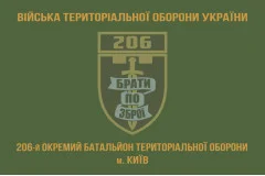 Флаг 206 ОБТрО (отдельный батальон Территориальной обороны) ВСУ. Вариант-02