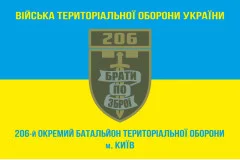 Флаг 206 ОБТрО (отдельный батальон Территориальной обороны) ВСУ. Вариант-04