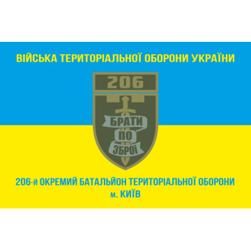 Флаг 206 ОБТрО (отдельный батальон Территориальной обороны) ВСУ. Вариант-04