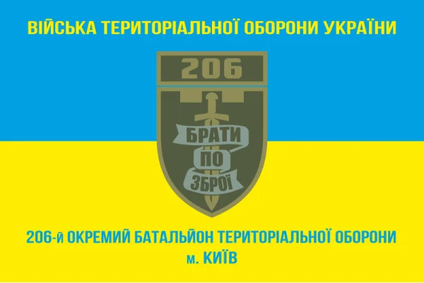 Флаг 206 ОБТрО (отдельный батальон Территориальной обороны) ВСУ. Вариант-04 Флаг 206 ОБТрО (отдельный батальон Территориальной обороны) ВСУ. Вариант-04