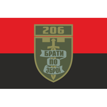 Флаг 206 ОБТрО (отдельный батальон Территориальной обороны) ВСУ. Вариант-07