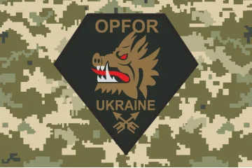 Прапор 214 ОСБ (окремий спеціальний батальйон) OPFOR ЗСУ. Варіант-04 Прапор 214 ОСБ (окремий спеціальний батальйон) OPFOR ЗСУ. Варіант-04