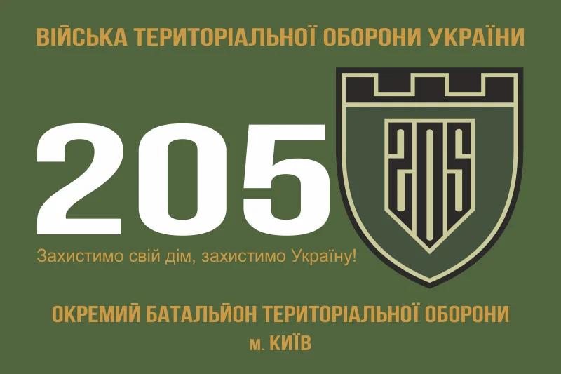 Флаг 205 ОБТрО (отдельный батальон Территориальной обороны) ВСУ. Вариант-01 Флаг 205 ОБТрО (отдельный батальон Территориальной обороны) ВСУ. Вариант-01