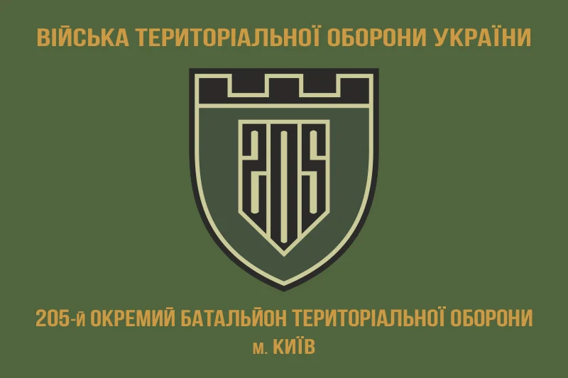 Флаг 205 ОБТрО (отдельный батальон Территориальной обороны) ВСУ. Вариант-02 Флаг 205 ОБТрО (отдельный батальон Территориальной обороны) ВСУ. Вариант-02