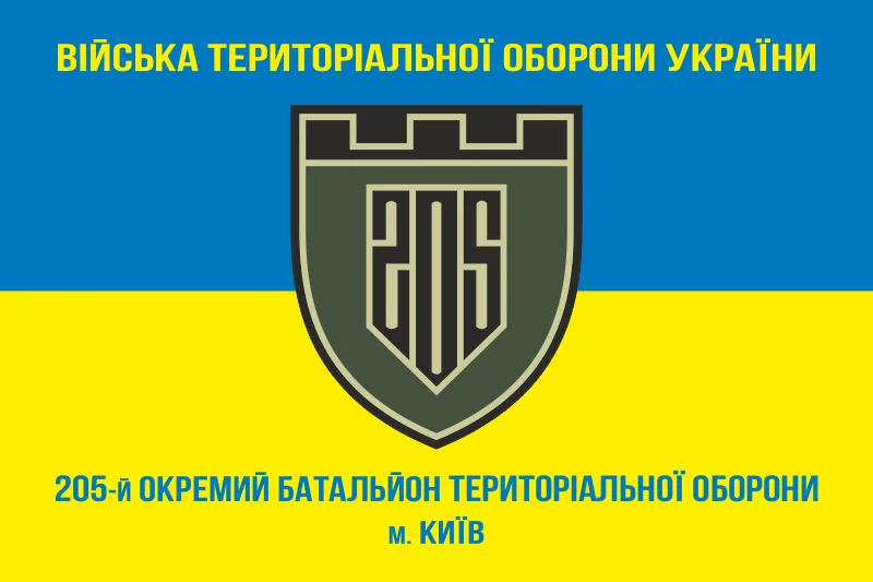 Флаг 205 ОБТрО (отдельный батальон Территориальной обороны) ВСУ. Вариант-04 Флаг 205 ОБТрО (отдельный батальон Территориальной обороны) ВСУ. Вариант-04