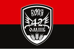 Флаг 42 ОМПБ (отдельный мотопехотный батальон) ВСУ «Воля». Вариант-03
