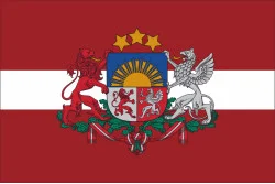 Прапор Латвії (з гербом). Варіант-02