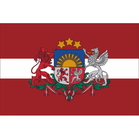 Флаг Латвии (с гербом). Вариант-02 Флаг Латвии (с гербом). Вариант-02