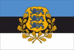Флаг Эстонии (с гербом)