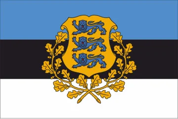 Флаг Эстонии (с гербом)