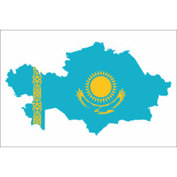 Флаг Казахстана на карте Флаг Казахстана на карте
