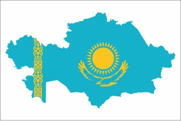 Прапор Казахстану на карті Прапор Казахстану на карті
