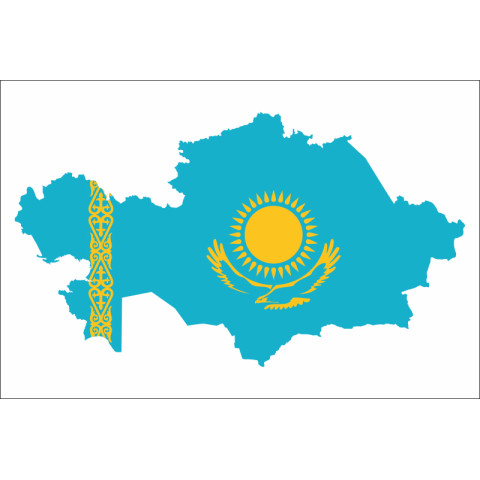 Прапор Казахстану на карті Прапор Казахстану на карті