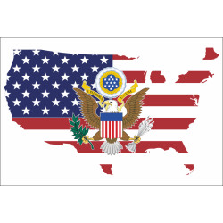 Флаг США на карте Америки. Вариант-02 Флаг США на карте Америки. Вариант-02