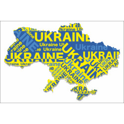 Флаг Украины на карте. Вариант-04 Флаг Украины на карте. Вариант-04