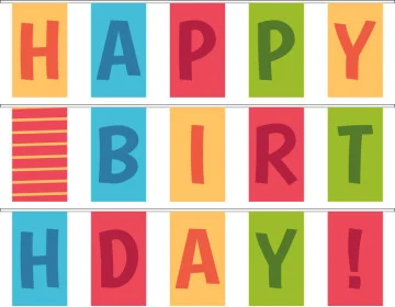 Гирлянда Happy Birthday. Вариант-01