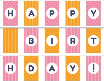 Гирлянда Happy Birthday. Вариант-06 Гирлянда Happy Birthday. Вариант-06